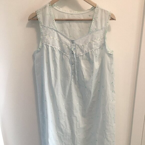 Marks and Spencer Light Blue Embroidered Nightgown Size Medium - Picture 1 of 5